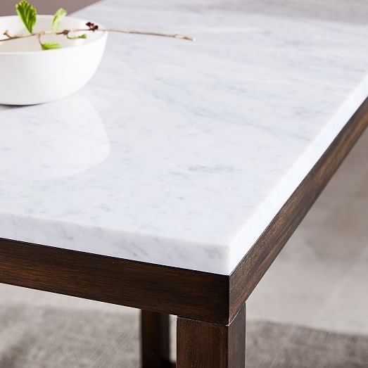 Wood Frame Side Table, Dark Mineral/Marble - Image 6