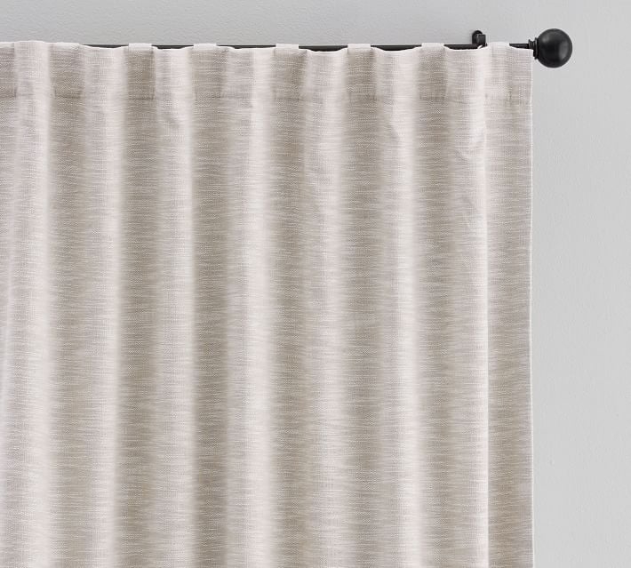 Seaton Textured Cotton Curtain, 50 x 96", Oatmeal - Image 0