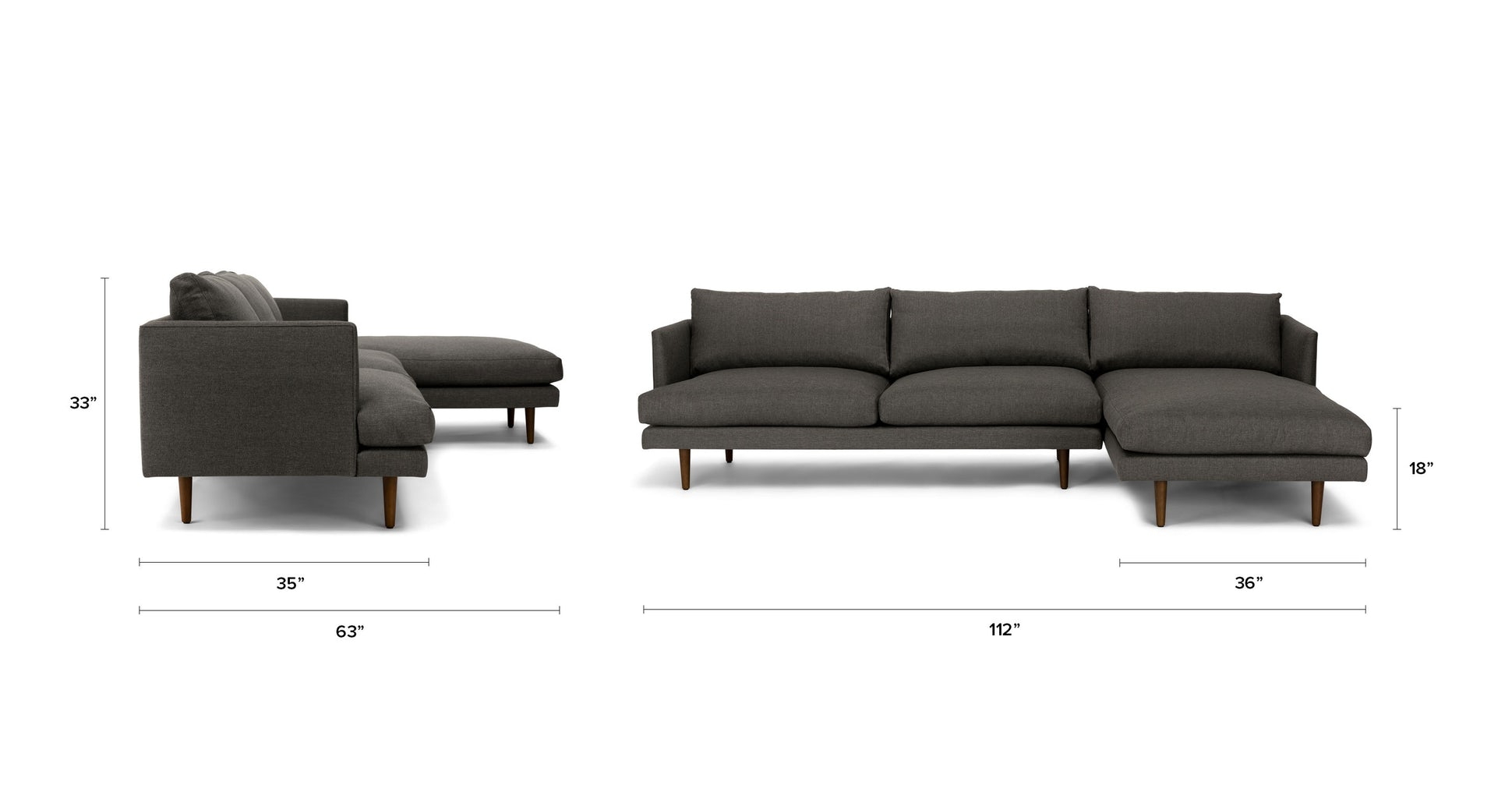 Burrard Graphite Gray Right Sectional - Image 7