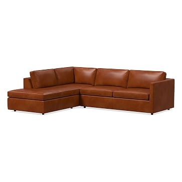 Harris Sectional Set 12: Right Arm 75" Sofa, Left Arm Terminal Chaise, Poly, Leather, Old Saddle - Image 0
