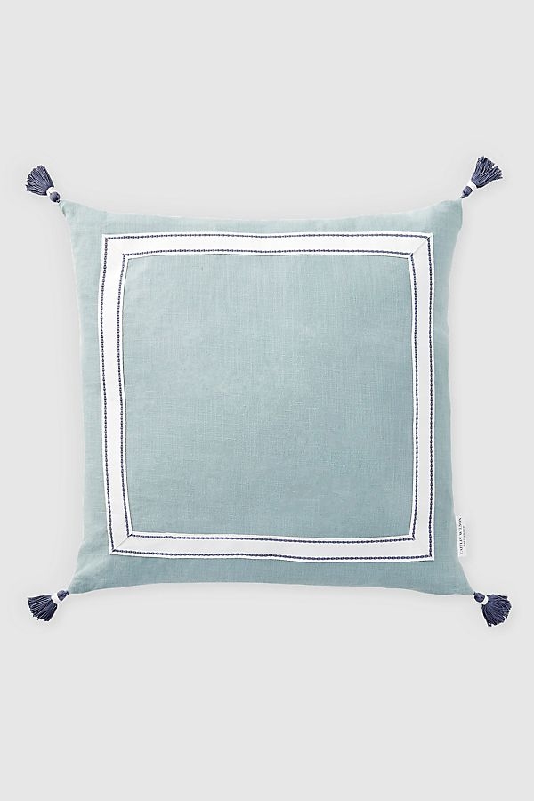 Caitlin Wilson Ribbon Trim Pillow with Tassels S = 16”x26” - Image 0