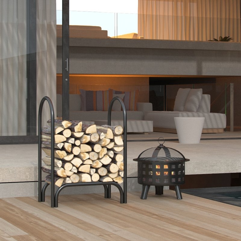 Indoor/Outdoor Firewood Shelter Log Rack - Image 4