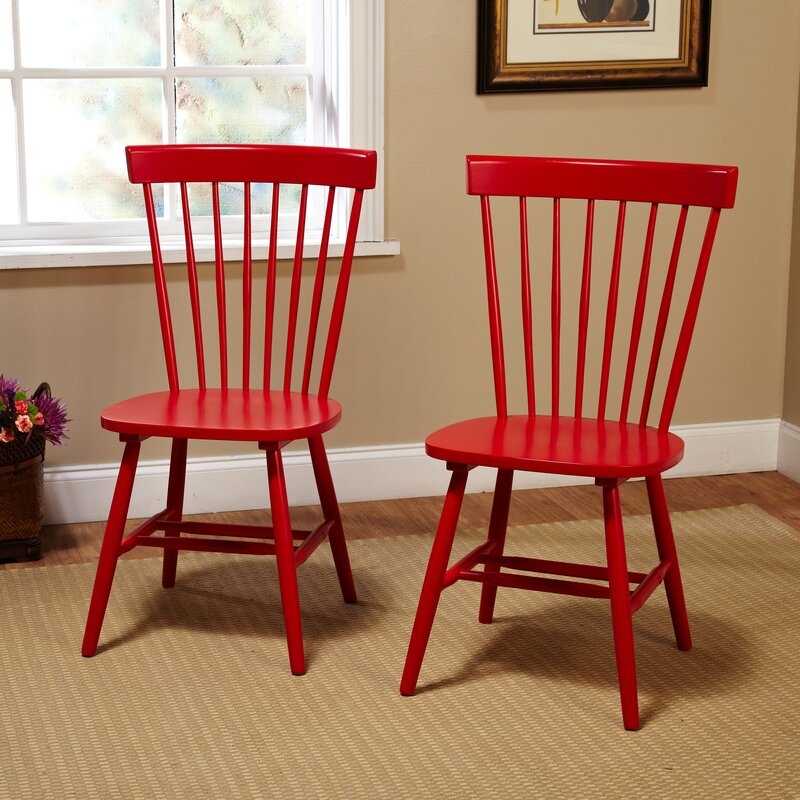Roudebush Solid Wood Dining Chair / Set of 2 / Red - Image 0