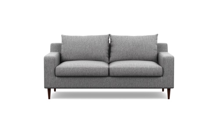 SLOAN Apartment Sofa, cross weave,oiled walnut tapered round wood, 63", - Image 0