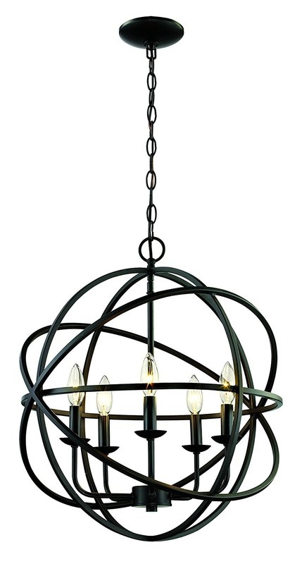 Rubbed Oil Bronze Hankinson 5-Light Candle Style Globe Chandelier - Image 0