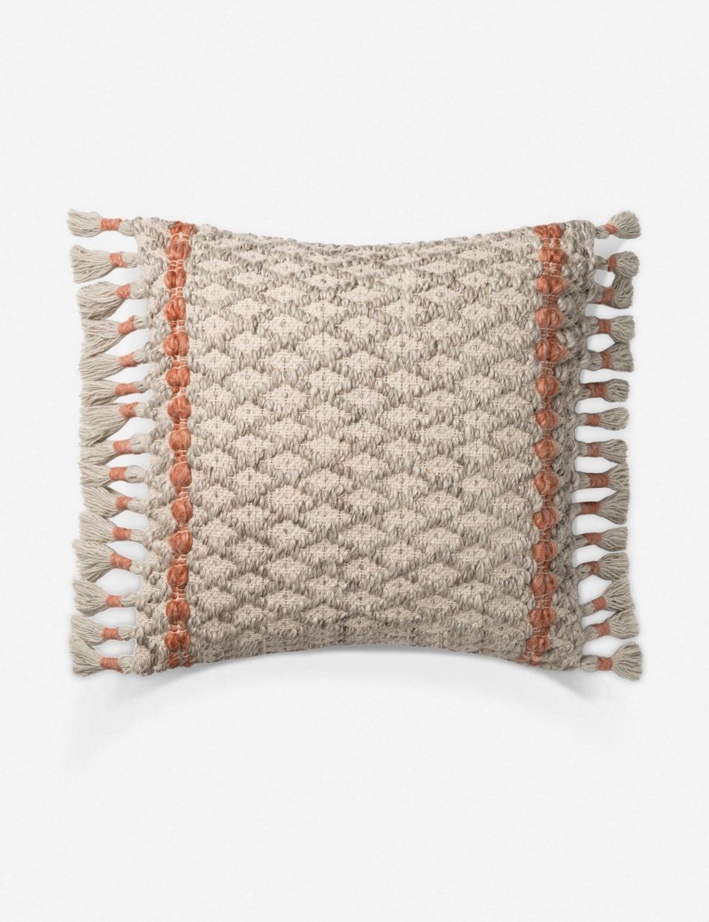 CHELLES PILLOW, GRAY AND RUST, w/ poly insert - Image 0