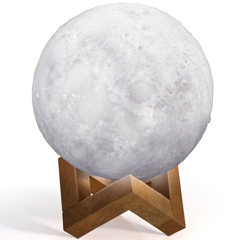 Walnut 3D Moon Light 4" Table Lamp - Image 0