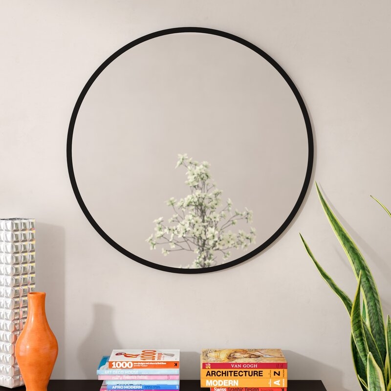 37'' x 37'' Black Hub 37" Modern and Contemporary Accent Mirror - Image 1