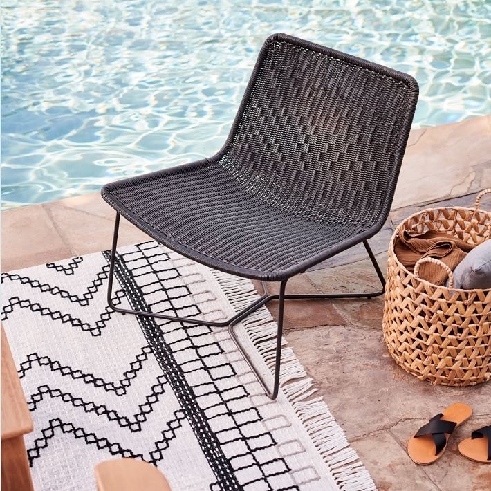 Slope Outdoor Lounge Chair, All Weather Wicker, Charcoal - Image 2