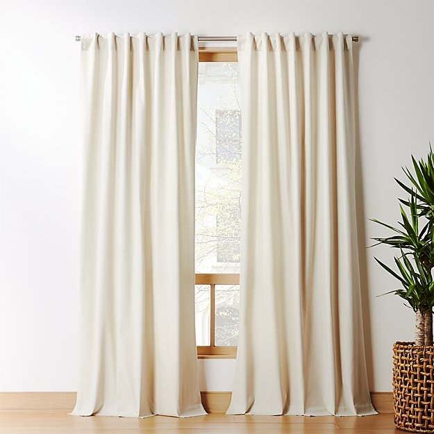 Natural Tan Cotton Basketweave Window Curtain Panel 48"x84" - Image 0