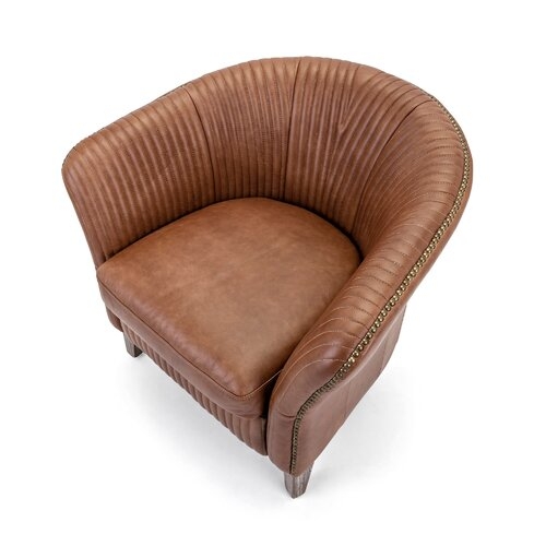 Blueberry Hill Leather Barrel Chair - Image 2