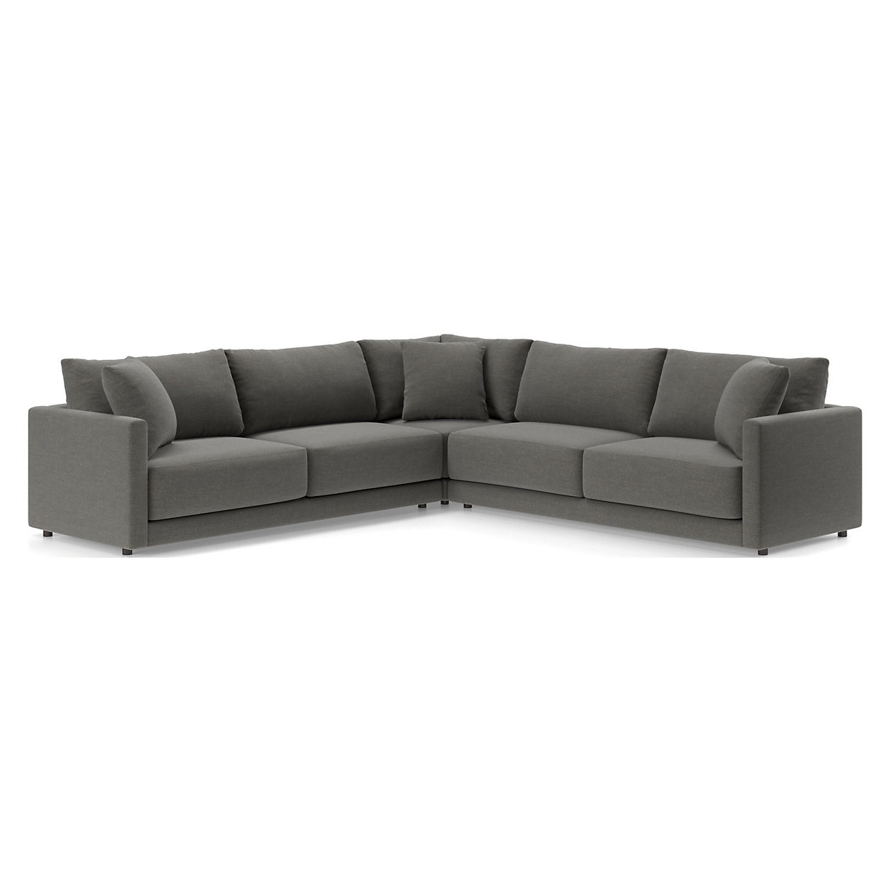 Gather 3-Piece Sectional- Regular: 38"-  3-Piece – Left-Arm Sofa + Corner + Right-Arm Sofa-  Jonas Fabric in Charcoal - Image 0