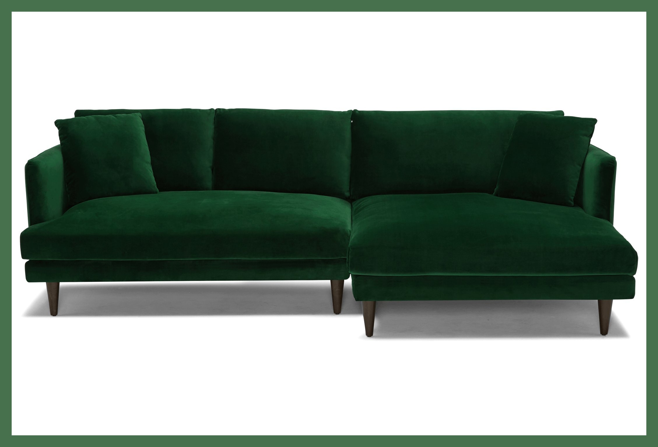 Lewis Sectional- Left Chaise-Royal Evergreen-Coffee Bean - Image 1