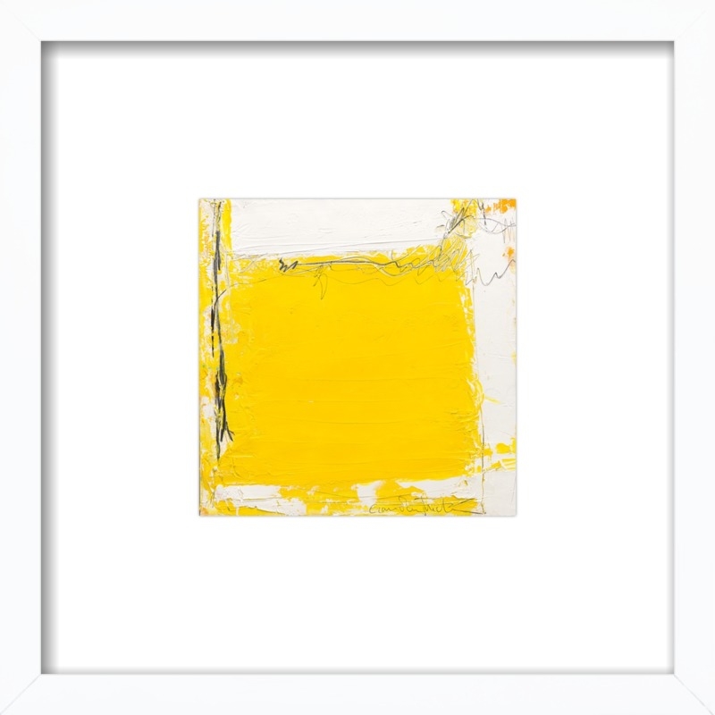 Tache Jaune - White Wood Frame - 13" x 13" - Image 0