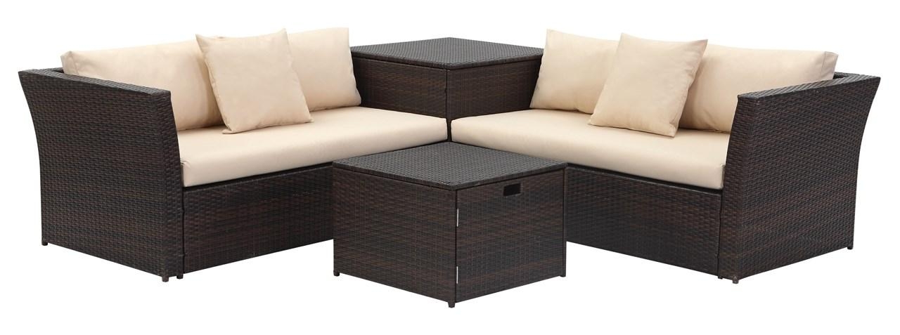 Welch Outdoor Living Sectional Set With Storage - Brown/Beige - Arlo Home - Image 0