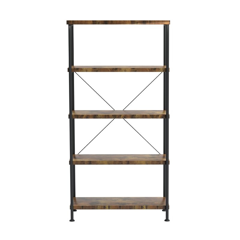 Lund 63'' H x 31.5'' W Metal Etagere Bookcase - Image 2