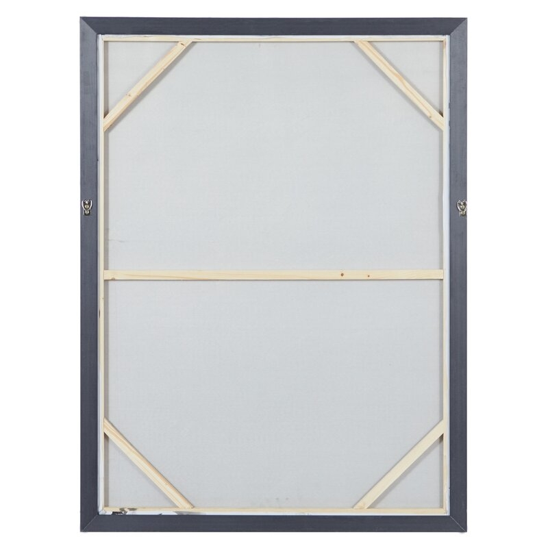 Rectangular Dark Gray & Gold Foil Abstract Corner Wall Art-Picture Frame Painting on Canvas, 30" x 40" - Image 3