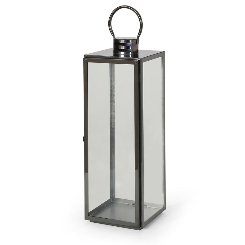 Ashley Modern Stainless Steel Outdoor Lantern - Image 1