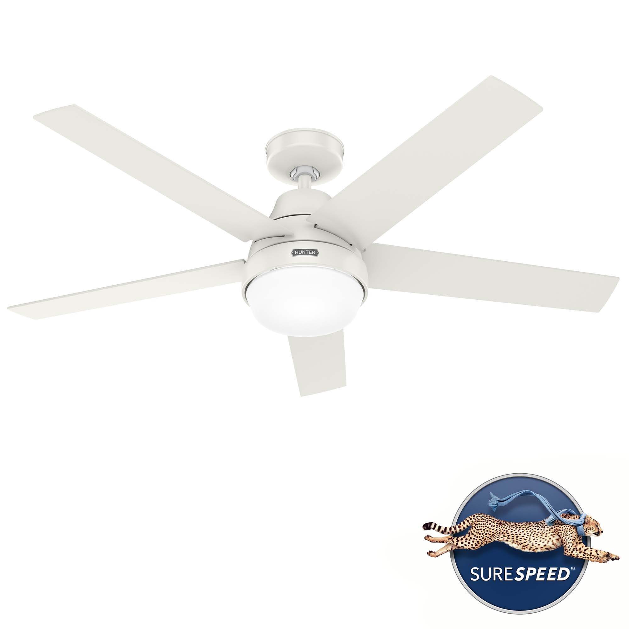 52" Aerodyne 5 - Blade LED Smart Standard Ceiling Fan with Handheld Remote and Light Kit Included - Image 0