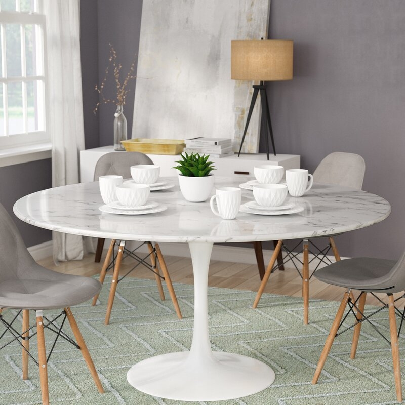 Julien Artificial Marble Round Dining Table - Image 2