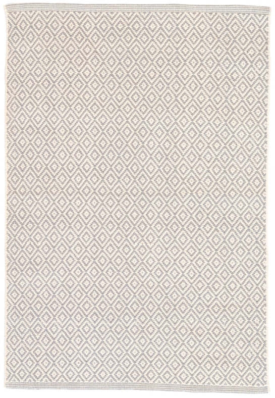 Lattice Dove Grey Woven Cotton Rug - 8' x 10' - Image 1