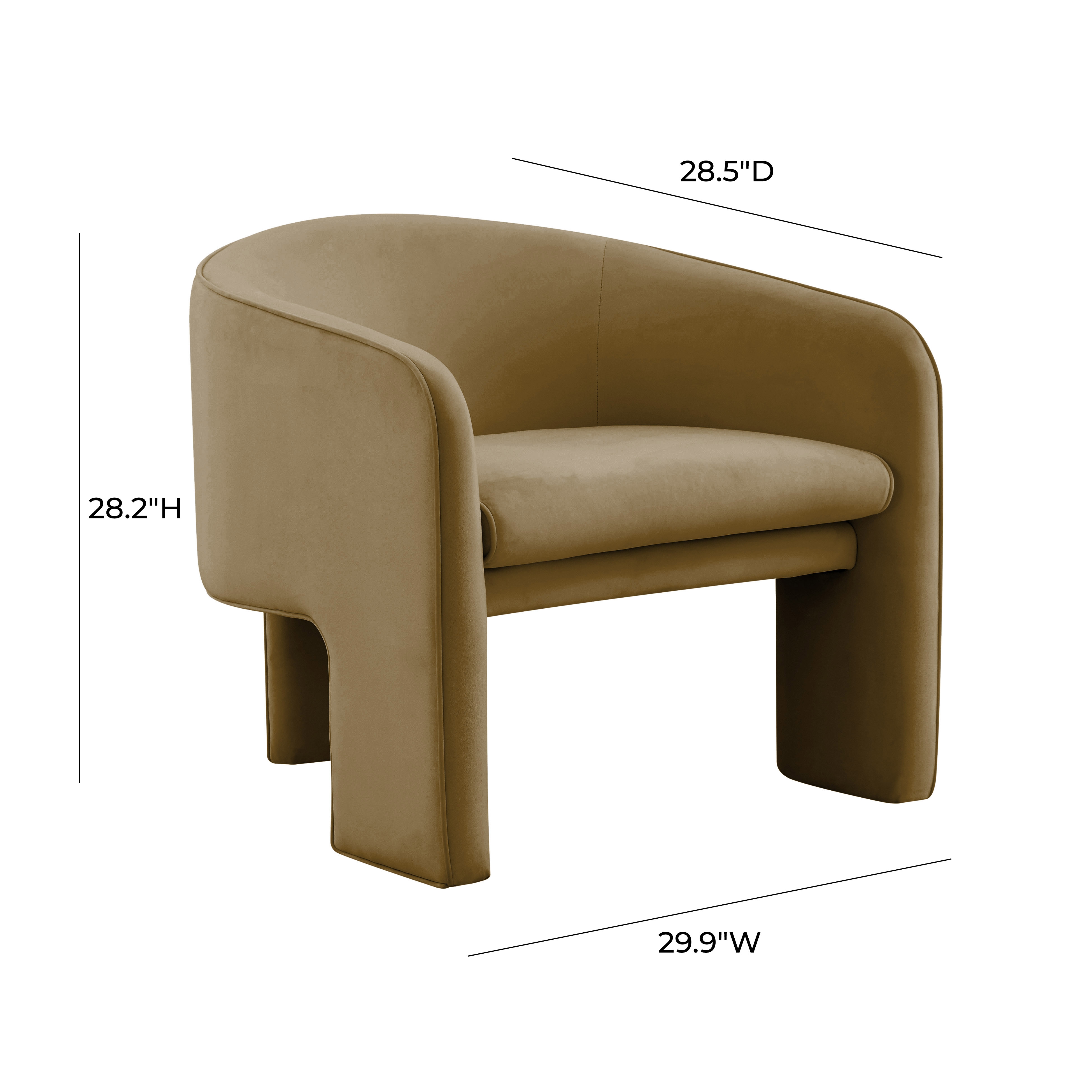 Marla Cognac Velvet Accent Chair - Image 1