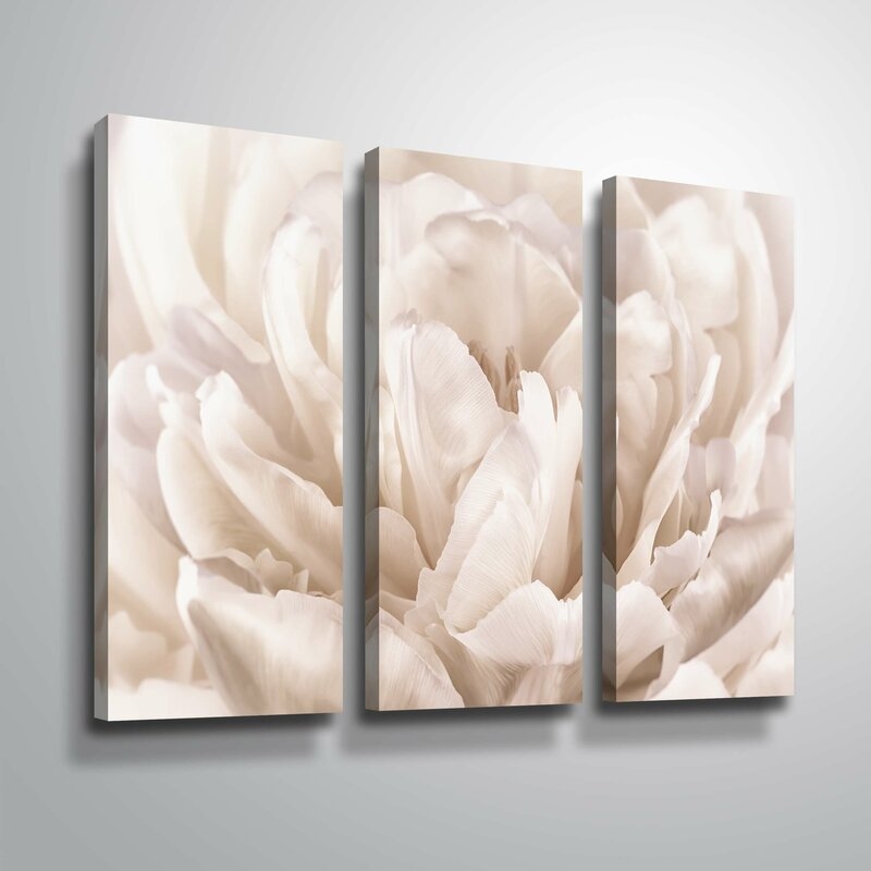 36" H x 54" W x 2" D 'Double White Tulip' Photographic Print Multi-Piece Image on Canvas - Image 0