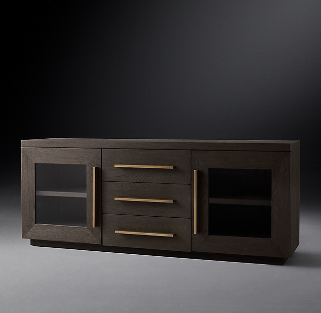 MACHINTO GLASS DOUBLE-DOOR MEDIA CONSOLE WITH DRAWERS - Image 2