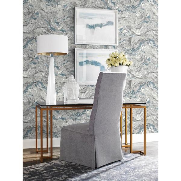Luxe Haven Lunar Rock and Cerulean Faux Marble Peel and Stick Wallpaper (Covers 40.5 sq. ft.) - Image 1