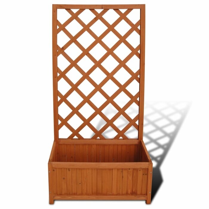 Koffi Wood Elevated Planter With Trellis - Image 0