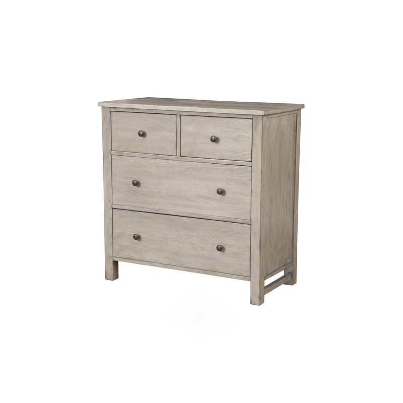 Burgundy Small 4 Drawer Accent Chest, Natural Gray - Image 0