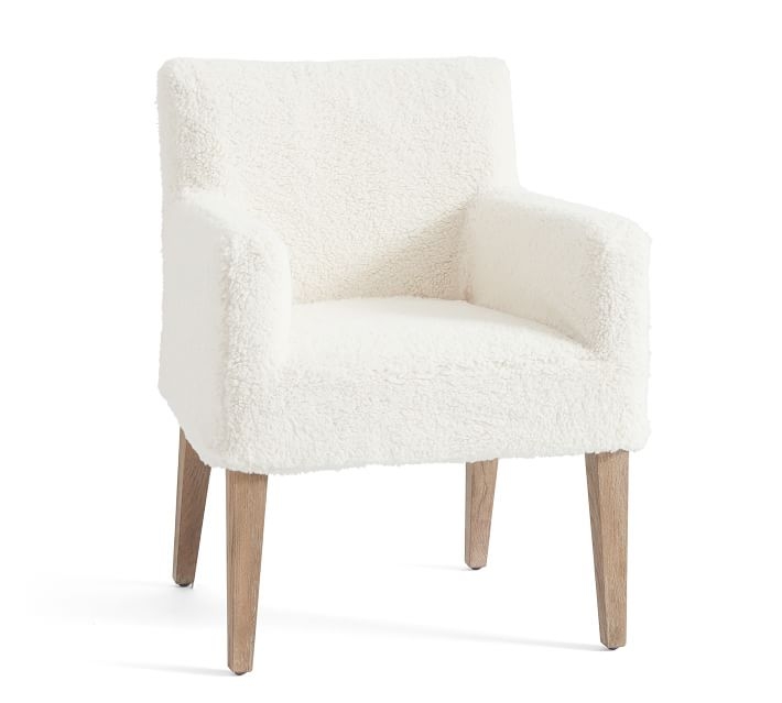 Classic Sherpa Slipcovered Dining Armchair - Image 0