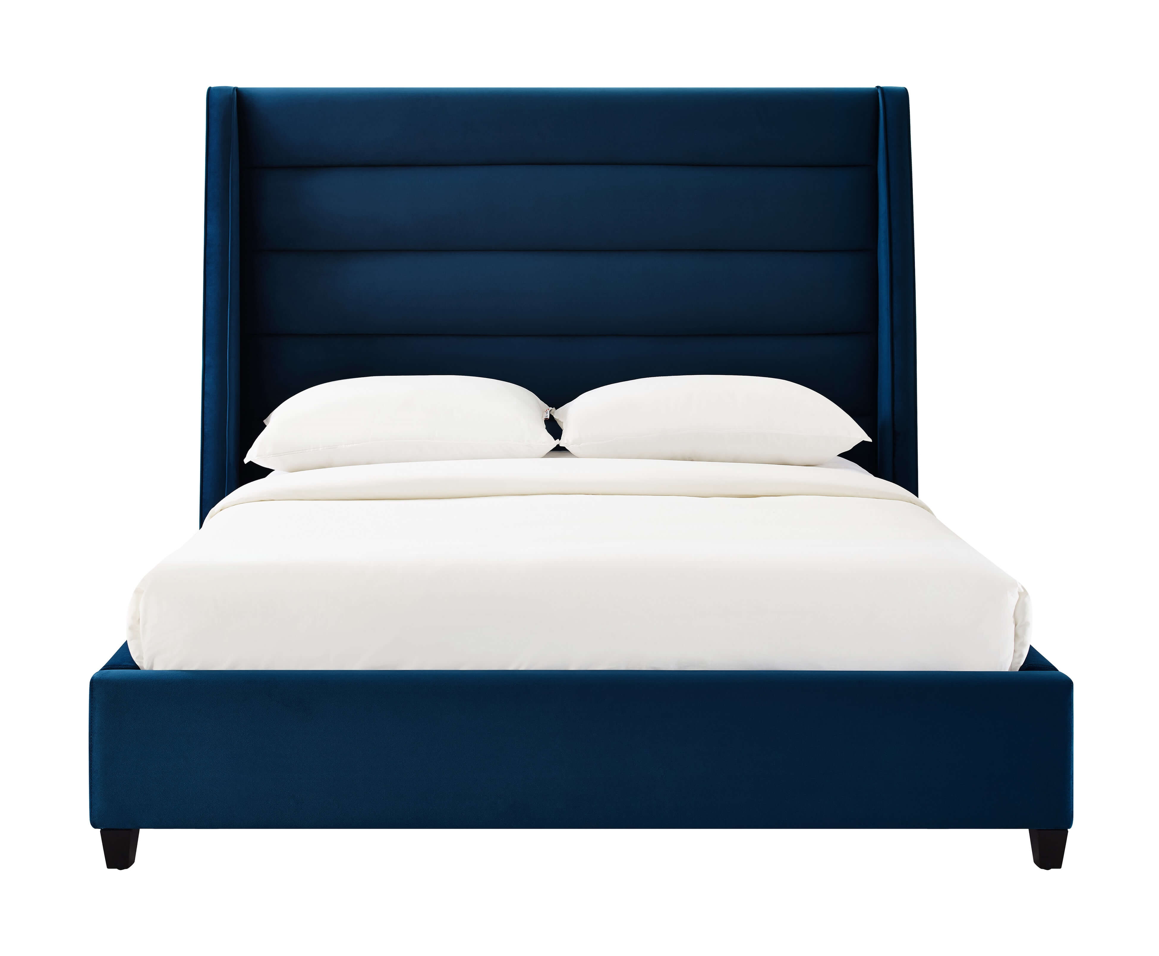 Alana Navy Velvet Bed in King - Image 0
