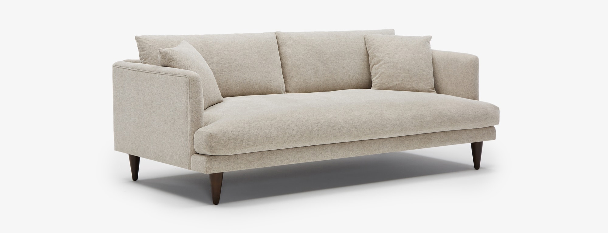 Lewis Mid Century Modern Sofa - Merit Dove - Mocha - Cylinder Legs - Image 3