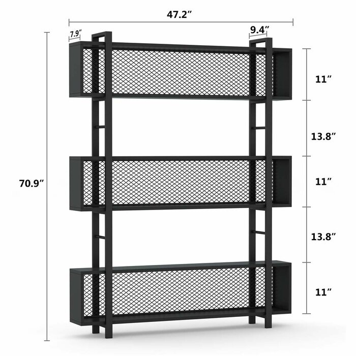 Theroux Vintage Industrial Etagere Bookcase - Image 2