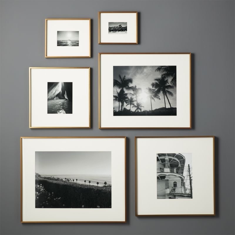 Gallery Frame with White Mat, Brass, 8"x10" - Image 2