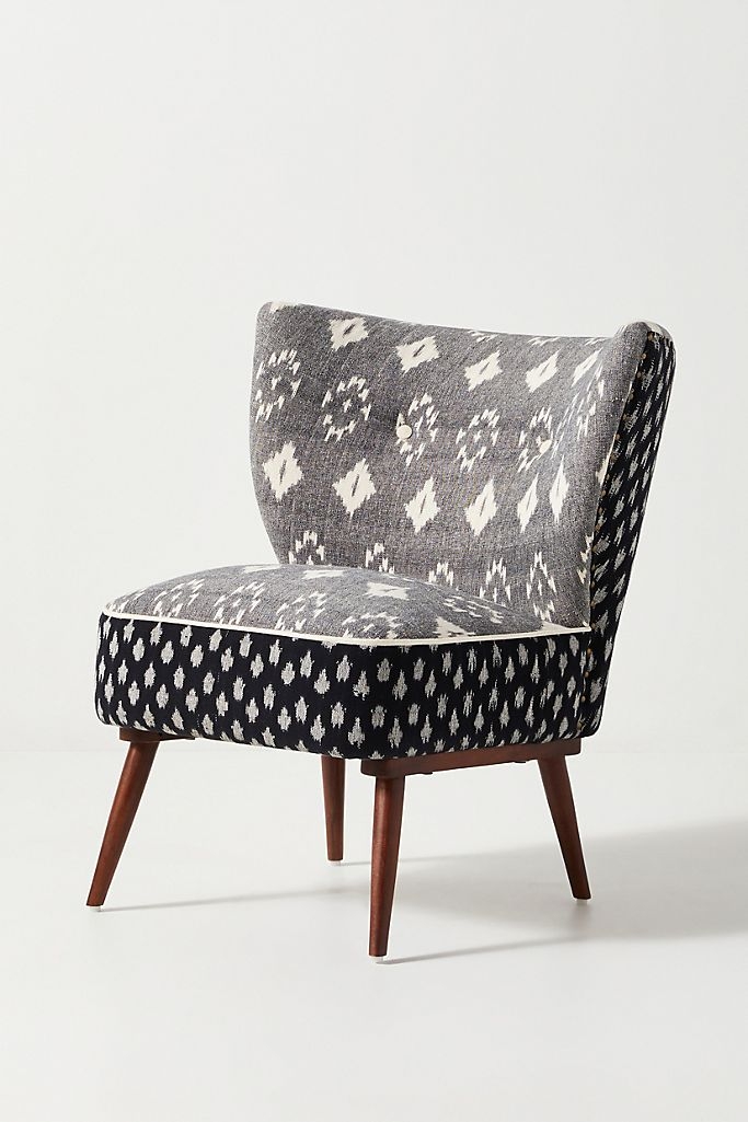Woven Ikat Petite Accent Chair - Image 1