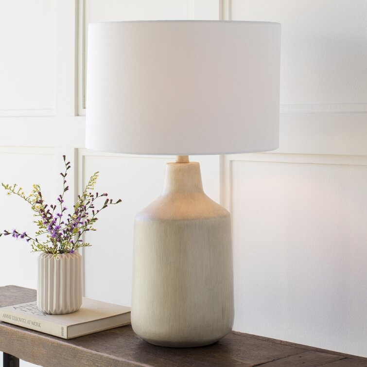 25" Standard Table Lamp /Beige / Ivory - Image 1