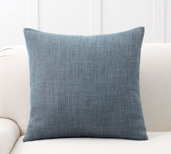 Belgian Flax Linen Pillow Covers 24"x24" Pillow Cover Midnight - Image 0