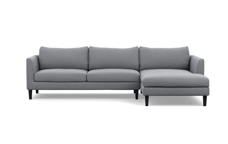 OWENS Sectional Sofa with Right Chaise,  Painted Black Tapered Square Wood - Image 0
