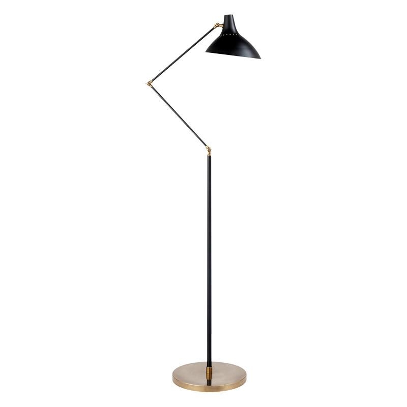 CHARLTON FLOOR LAMP - BLACK WITH BRASS - Image 0