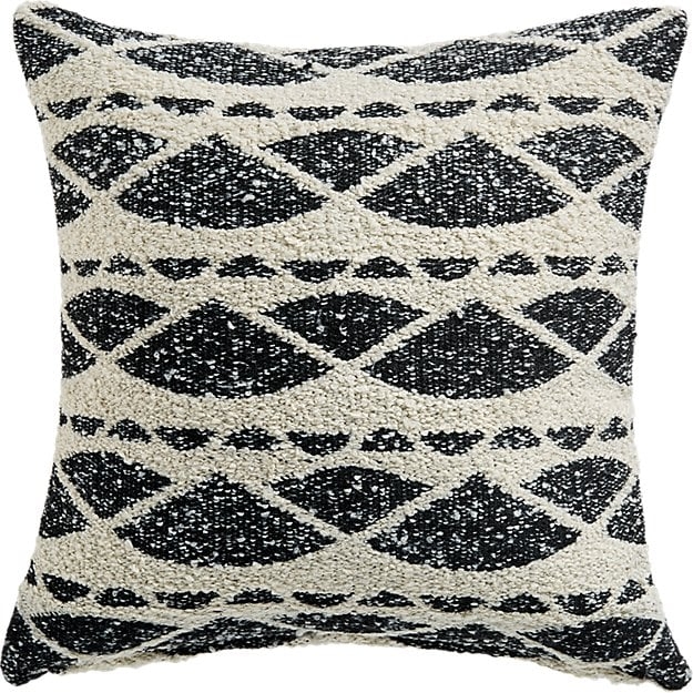23" HAZEL BLACK AND WHITE BOUCLE PILLOW WITH DOWN-ALTERNATIVE INSERT - Image 1
