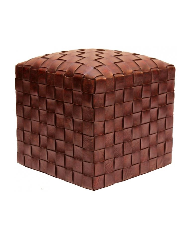 ACKLEY LEATHER OTTOMAN - Image 1