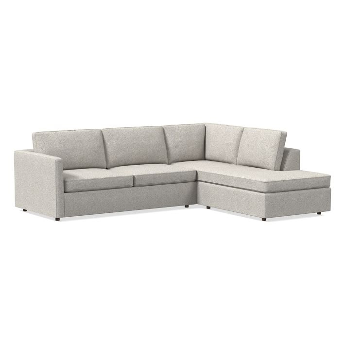 Harris Sectional Set 02: Right Arm Sleeper Sofa, Left Arm Terminal Chaise, Poly, Chenille Tweed, Irongate, - Image 7