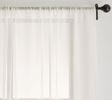 Classic Voile Sheer Pole Pocket Curtain, 50 x 108", Classic Ivory - Image 1