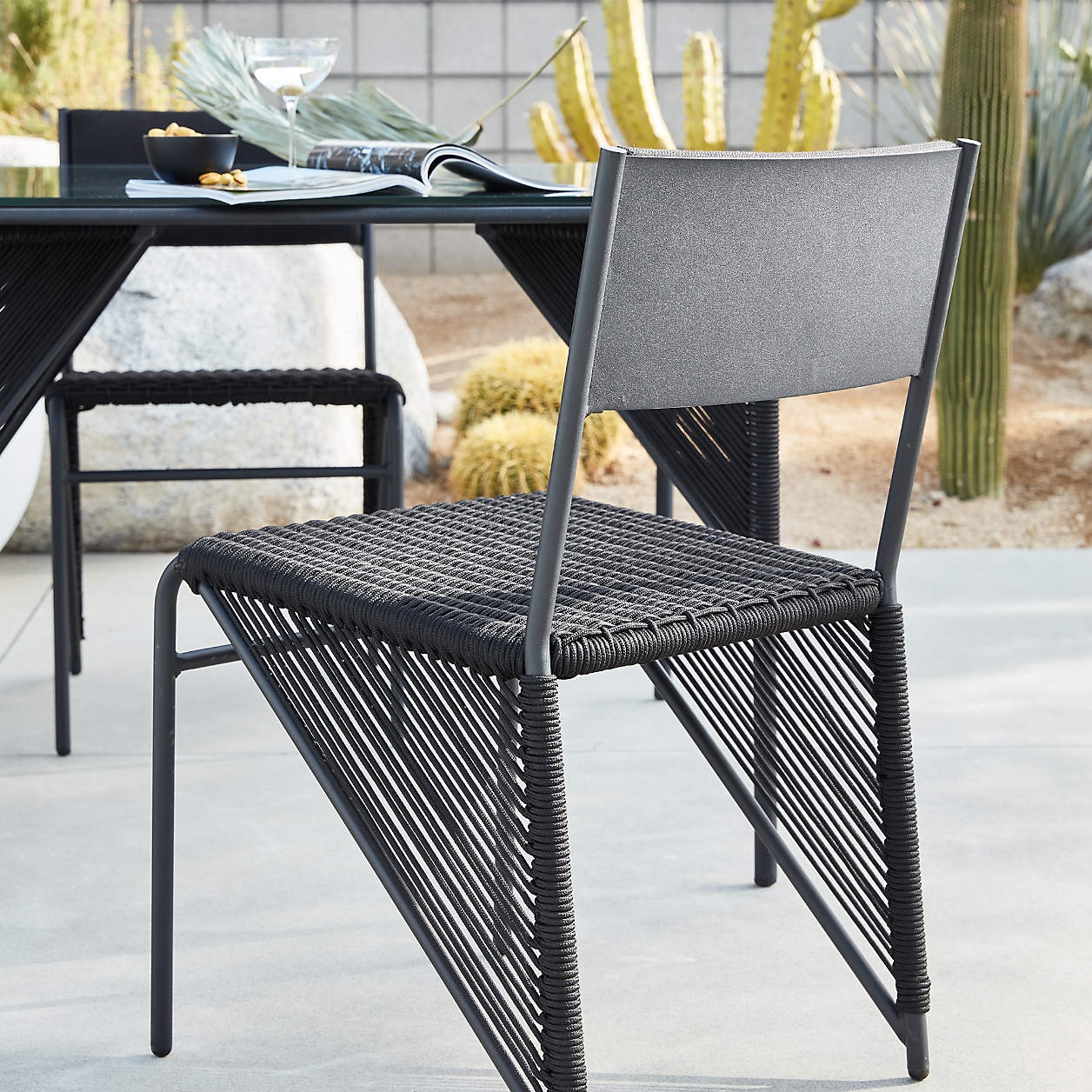 Dorado Black Small Space Outdoor Dining Chair - Image 5