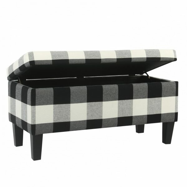 Black Black Shetye Decorative Upholstered Storage Bench - Image 1