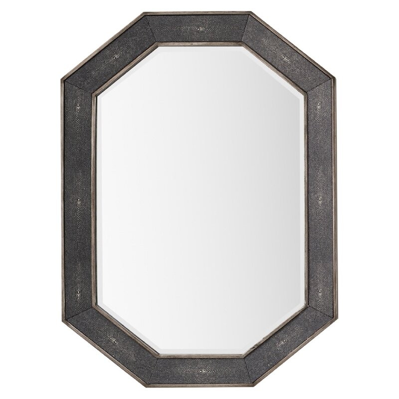 Loman Modern Beveled Bathroom / Vanity Mirror, Charcoal - Image 0