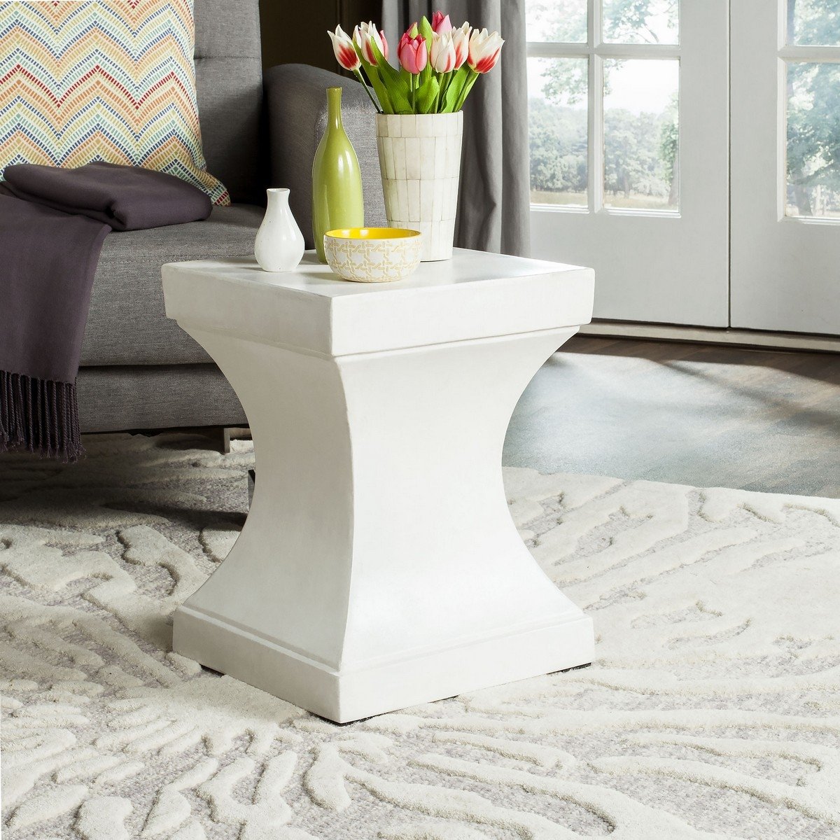 Curby Indoor/Outdoor Accent Table, Ivory - Image 3