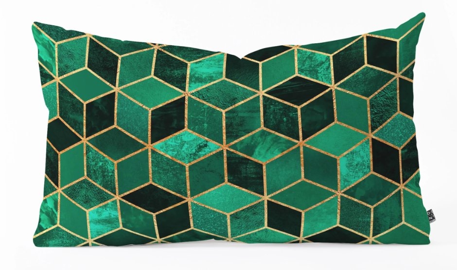 Emerald Cubes - 23" x 14" - green - Image 0